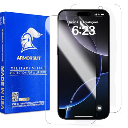 ArmorSuit 2 Pack for iPhone 16 Pro Max Screen Protector Case Friendly MilitaryShield HD Clear Film - Made in USA - size: iPhone 16 Pro Max 6.9" Case Friendly