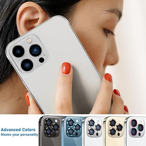 Compatible with iPhone 12 Pro Max Camera Lens Protector, Anti-Scratch 9H Tempered Glass Metal Camera Screen Protector Shockproof Cover Film -3 Pcs Pacific Blue - color: Pacific Blue