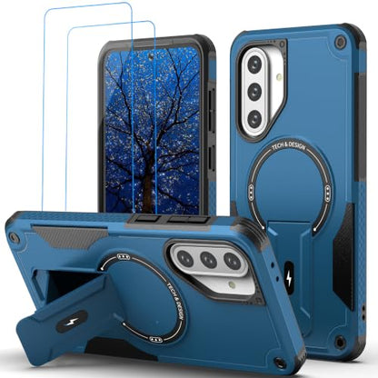 for Galaxy A37/A36-5G Case Military-Grade Dropproof Phone/Invisible Kickstand with MagSafe/HD Screen Protector, Protective Magnetic Phone Cover for Samsung Galaxy A37 4G/5G&A36 5G (Blue) - color: Blue