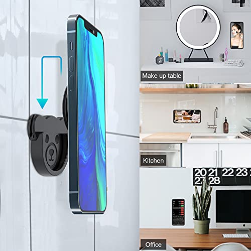 Socket Car Mount for Phone Holder Cute Bear Style Silicone Grip Stand with Phone line Clasp for Collapsible Socket User Used on Dashboard, Home, Office, Kitchen, Desk, Wall (Black) 3 Pack