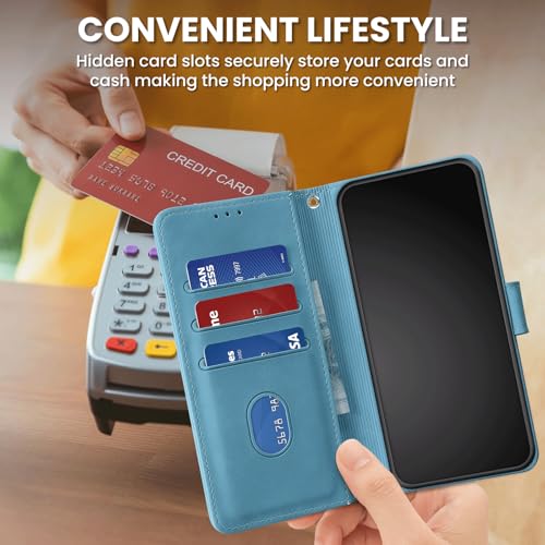 Wallet Case for Motorola Moto G Power (2025), Llight Blue | RFID Blocking, Magnetic Closure, Card Holder, Kickstand, Shockproof Flip Cover - color: Llight Blue