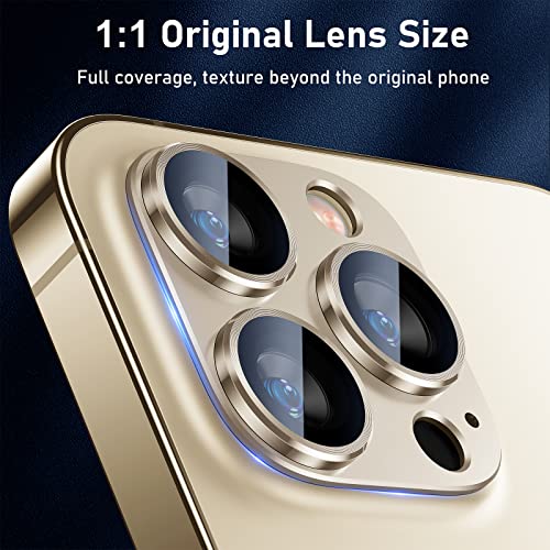 UniqueMe for iPhone 13 Pro/iPhone 13 Pro Max Camera Lens Protector - Gold - color: Gold