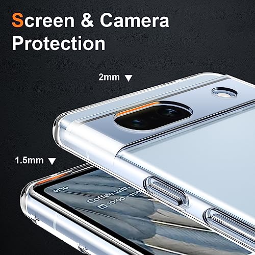 Silicone Clear for Google Pixel 7A Case, Ultra Thin with Comfort Grip | Soft Slim-Fit TPU Pixel 7A Phone Cover,Non-Slip,Shockproof Protection,Scrath-Resistant - size: Pixel 7a case