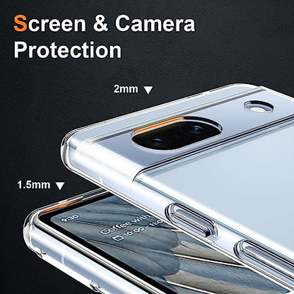 Silicone Clear for Google Pixel 7A Case, Ultra Thin with Comfort Grip | Soft Slim-Fit TPU Pixel 7A Phone Cover,Non-Slip,Shockproof Protection,Scrath-Resistant - size: Pixel 7a case