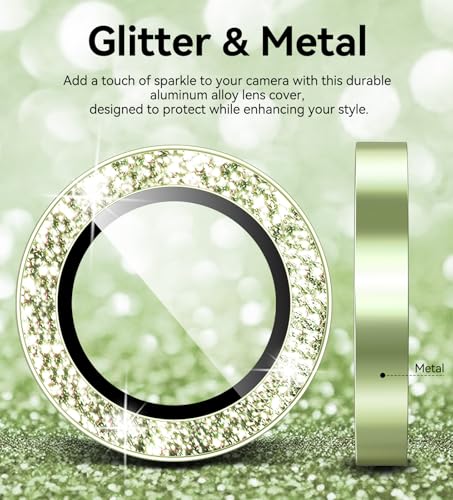 Matekxy for iPhone 17 Camera Lens Protector Glitter Individual Cover - color: Sage