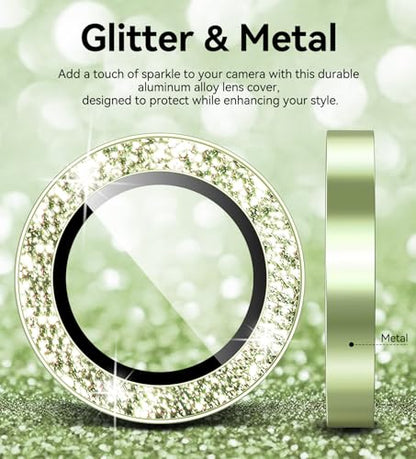 Matekxy for iPhone 17 Camera Lens Protector Glitter Individual Cover - color: Sage