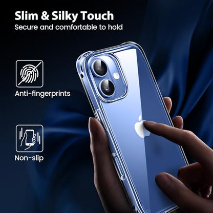 Mkeke Compatible with iPhone 17 Case Clear [Not-Yellowing] [Military-Grade Drop Protection] Shockproof Protective Phone Bumper 6.3 inch - size: for iPhone 17 6.3"