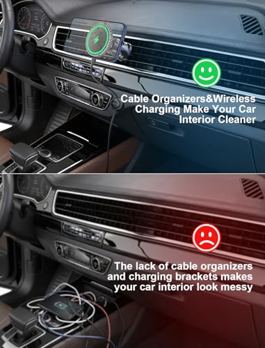 for iPhone Magsafe Car Mount Charger Vent-LED Wireless Car Charger - color: Gcarbon fiber