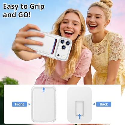 for iPhone 17 Pro Max Case w/Detachable MagSafe Wallet-White | RFID Blocking Card Holder&Kickstand, Military-Grade Drop & Raised Camera Protection for Travel & Commute - color: White