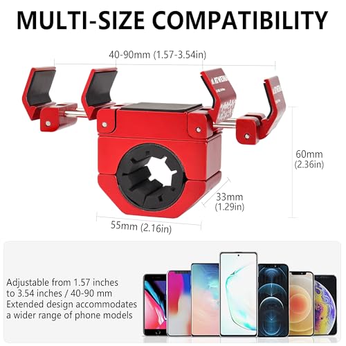 Bike Handlebar Mounts for 4.5-7.5 Phones (Red) - color: Red