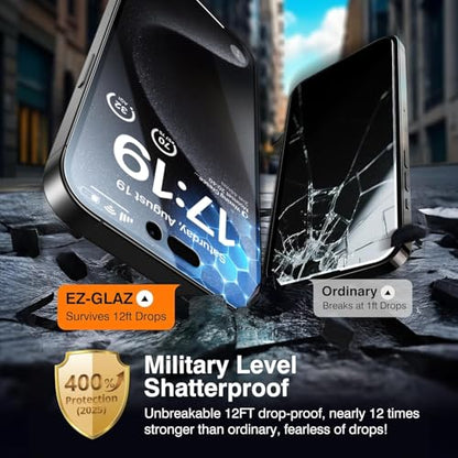 EZ-GLAZ-4+2 Pack for iPhone 15 Pro Privacy Screen Protector (6.1") - size: iPhone 15 Pro