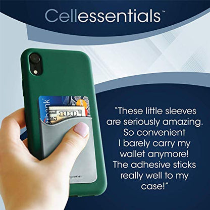 USA Merchant Redesigned Card Holder - Silicone Stick on Cell Phone Wallet with Pocket for Credit Card ID Business Card - iPhone Android & Smartphones (Black, White, Grey) - color: Black, White, Grey