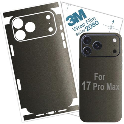 for iPhone 17 PRO MAX Skin Wrap 3M Film (2 Pack) Protective for Sides and Back (Charcoal) - color: Charcoal