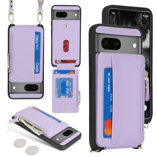 Cavor Compatible with Google Pixel 7 Case Wallet, Purple - color: Purple, size: Google Pixel 7