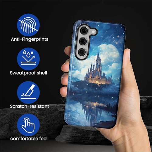CARLOCA Case for Samsung Galaxy S23 FE,Blue Castle Design- Hybrid Dual Protection Soft TPU + Hard PC, Shockproof & Anti-Scratch Cover Men Women Stylish Protective Phone Case - color: Blue Castle, size: Galaxy S23 FE