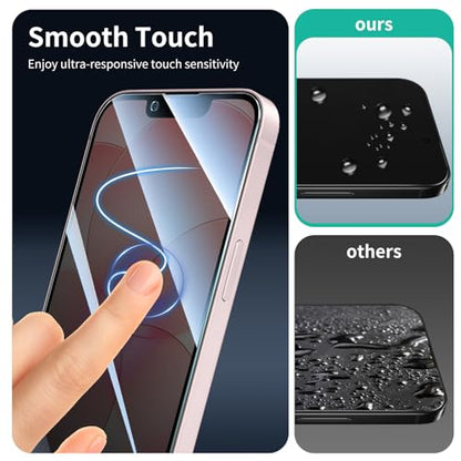3+3+1-Pack, Privacy Screen Protector and Camera Lens Protector for iPhone 17e/16e with Installation Alignment Aid, Anti-Spy Tempered Glass Film, Dark Private Black Protection, Anti-Scratch - size: 16e/17e Black 3+3+Align
