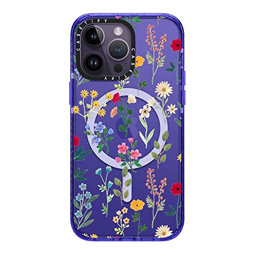CASETiFY for iPhone 14 Pro Max Case - Impact Compatible with MagSafe | 8.2 ft. 4x Military Grade Drop Protection | Spring Botanicals 2 | Peri Purple - color: Spring Botanicals 2, size: Iphone 14 Pro Max (Magsafe)