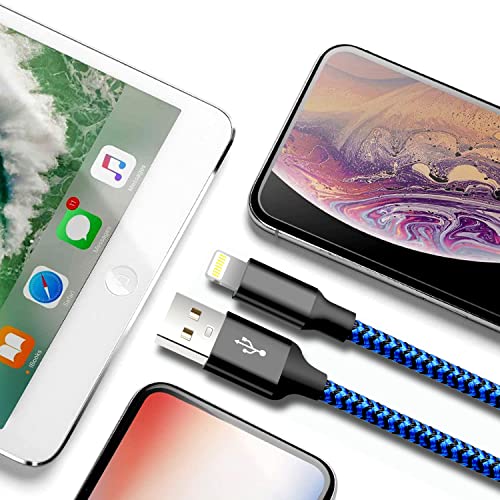 cugunu USB to Lightning Cable, 5 Pack Fast iPhone Charger Cord (Black Blue) - color: Black Blue, style: USB-A to L