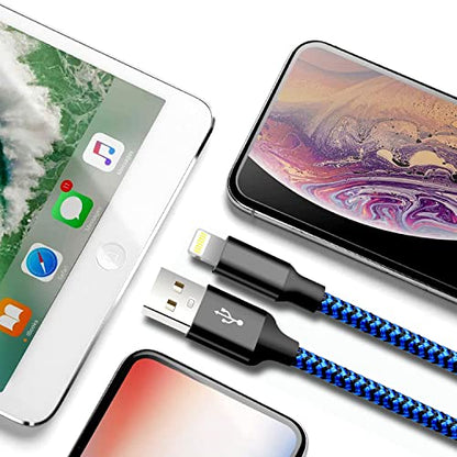 cugunu USB to Lightning Cable, 5 Pack Fast iPhone Charger Cord (Black Blue) - color: Black Blue, style: USB-A to L
