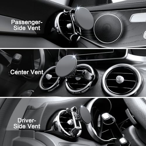 MagSafe Car Mount for Mercedes-Benz, Round Air Vent Holder with Strong Magnet, Compatible with Mercedes Benz GLC, C-Class, E-Class, A/B-Class, GLC/GLB/GLA/Sprinter, Mercedes Benz Accessories - style: Magsafe