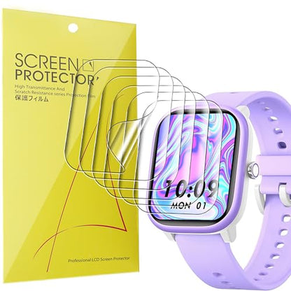 Lamshaw Compatible for Fikami Smart Watch Screen Protector, [6 Pack] Full Coverage TPU Clear Film Compatible for Compatible for Fikami W96 1.8", YOUSOKU W96 1.8" Smart Watch (6 Pack)