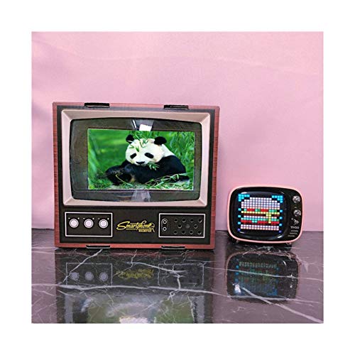 HD 3D Mobile Phone Screen TV Magnifier Amplifier Mini Retro Small 8 Inches Magnifying Glass with Foldable Holder Stand for Any Smartphone Movie Video