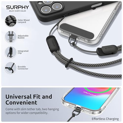 SURPHY 3 Pack Phone Wrist Strap, Phone Lanyard with Cellphone Tether Tab - color: Black & Black & Black