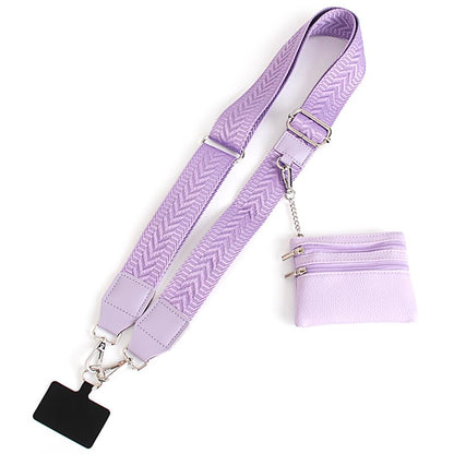 Clip and Go Strap for Phone with Wallet Crossbody - color: Light Purple