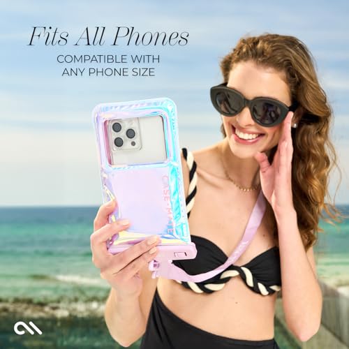Case-Mate Soap Bubble IP68 Waterproof Phone Pouch - Travel Beach Cruise Ship Essentials - Floating Waterproof Phone Case with Crossbody Lanyard for iPhone 17 Pro Max/16 Pro/15/14/13/S26 - Iridescent