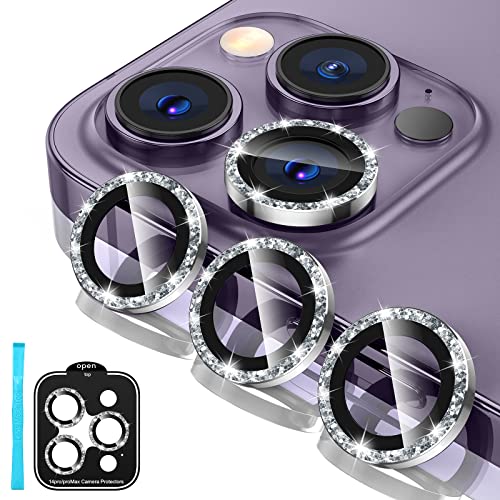 Tensea Bling Camera Lens Protector for iPhone 14 Pro/iPhone 14 Pro Max - color: Glitter Silver