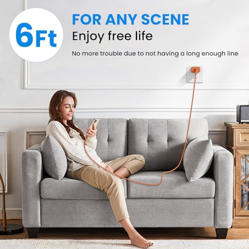 20W iPhone Charger Fast Charging 3-Pack with 6FT USB C to USB Cable, Orange - color: Orange