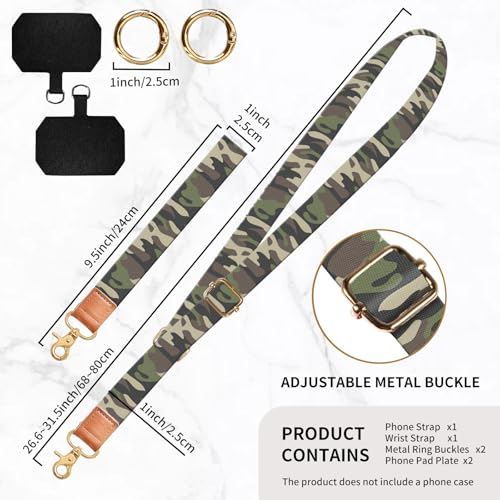 Phone Lanyard Crossbody Wrist Strap, Universal Adjustable Neck Strap for Phone Case Keys ID Badges, Travel Essential - color: Classic Camouflage