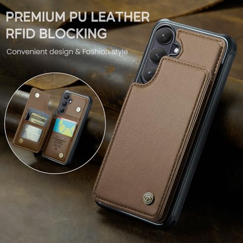Kowauri for Samsung Galaxy S26 Case, PU Leather Wallet Case for Women Men with RFID Blocking Card Holder Slot Magnetic Closure Shockproof Protective Phone Cover for Samsung Galaxy S26 (Brown) - color: Brown
