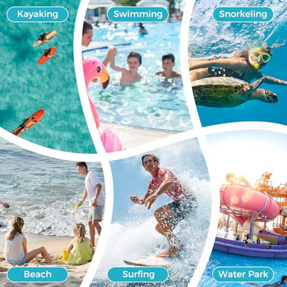 JOTO Floating Waterproof Bum Bag Mobile Phone Case, IPX8 Underwater Transparent Waist Bags with Adjustable Waist Belt for Mobile Phone/Passports/Keys, for Beach, Swimming, Boating - Blue - color: blue