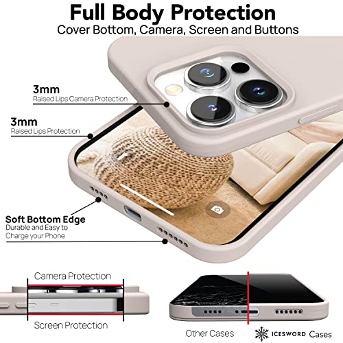 IceSword Compatible with iPhone 16 Plus Case Stone Beige Tan Taupe, Silicone Phone Case Cover Slim Protective Thin, Soft Neutral Premium Gel Anti Scratch Cream [Shockproof] 6.7 inch 16Plus - Stone - color: Stone, size: iPhone 16 Plus (6.7 inch)