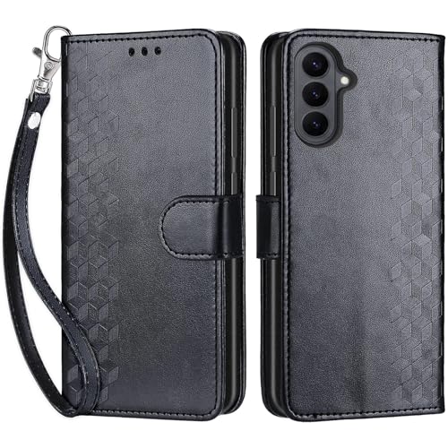 for Samsung Galaxy S26 5G Wallet case, Black-Cube | 3 Card Holders, Kickstand, Shockproof TPU Shell, PU Leather, Magnetic Closure, Protective Flip Folio Cover, Women - color: 4