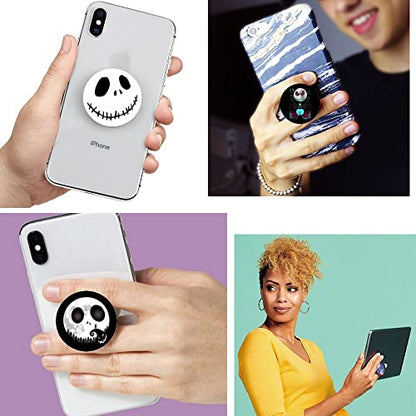 3 Pack/Multifunction Cell Phone Stand Holder and Grip Cute White Black Cartoon Foldable Phone Kickstand Mount Compatible for Smartphones