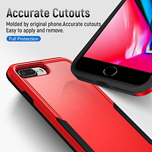 for iPhone 7/8 Plus Case, with HD Screen Protector,[Military Grade Drop Tested] Heavy-Duty Tough Rugged Shockproof Protective Phone Case for iPhone 7 Plus/iPhone 8 Plus 5.5”, Red - color: Red