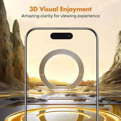 UNBREAKcable Privacy Screen Protector for iPhone 15, Full Coverage Shatterproof Tempered Glass [True 28°Anti Spy] [9H Hardness] [Easy Installation Frame] 2-Pack Private Screen for iPhone 15 - size: iPhone 15