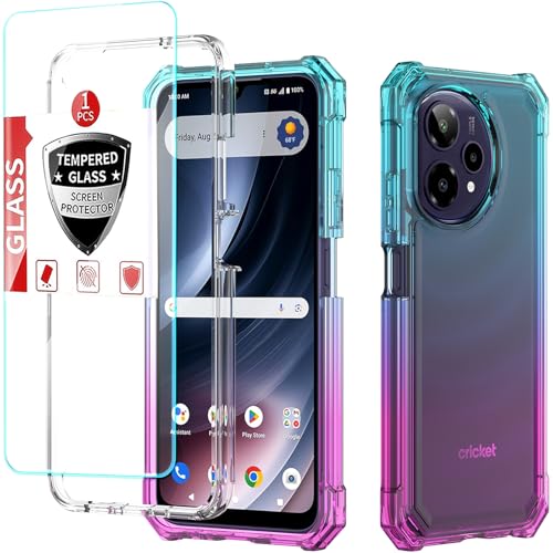 DpS for Cricket Icon Plus 2026/AT&T Verge 2 Case 3-in-1, Icon Plus 2026/Verge 2 with Screen Protector, Dual-Layer Full Body Protection,Hard PC Bumper&Silicone Back Military Grade Cover. (Rainbow) - color: A_Rainbow