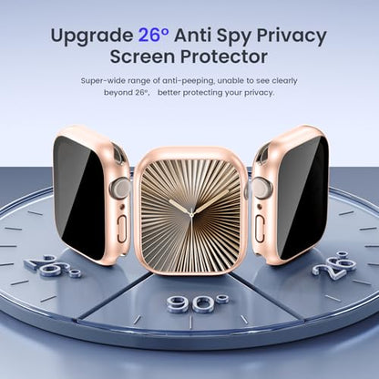Goton Privacy Waterproof Case for Apple Watch Series 11/10 46mm - color: Rose Gold, size: 46mm