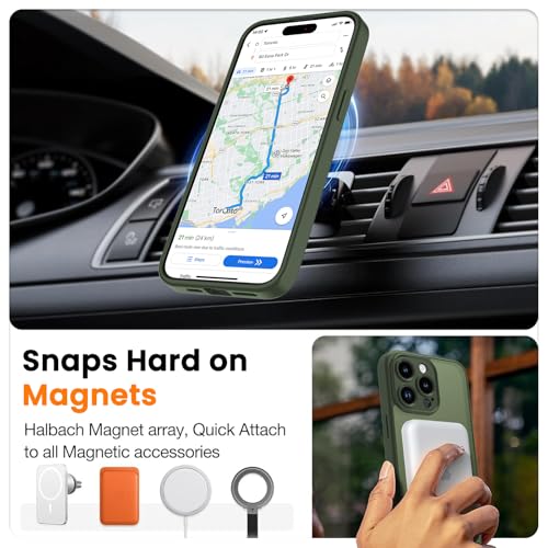 Magnetic Case for iPhone 13 Pro 6.1-Inch, [Compatible with Magsafe][Full Camera Protection] Ultra Slim Translucent Matte Shockproof Protection Phone Cover-Sage Green - color: Sage Green, size: iPhone 13 Pro