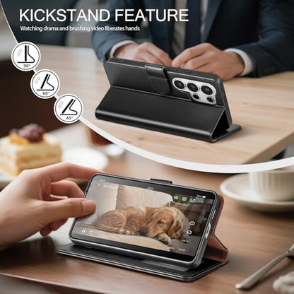 Compatible with Samsung Galaxy S26 Ultra Case Wallet with Card Holder [4 Card Slot] Women Men,RFID Blocking PU Leather Phone Case Flip Protector Cover Credit Card Slot Kickstand,Black - color: Black, size: Samsung Galaxy S26 Ultra - 6.9"