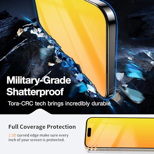 Privacy Screen Protector for iPhone 15 Pro Max 2 Pack (Gold) - color: for iPhone 15 Pro Max (Gold)