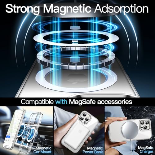 JETech Magnetic Case for iPhone 16 Pro Max 6.9-Inch Compatible with MagSafe, Shockproof Phone Bumper Cover, Anti-Scratch Clear Back (Clear) - color: Clear, size: iPhone 16 Pro Max