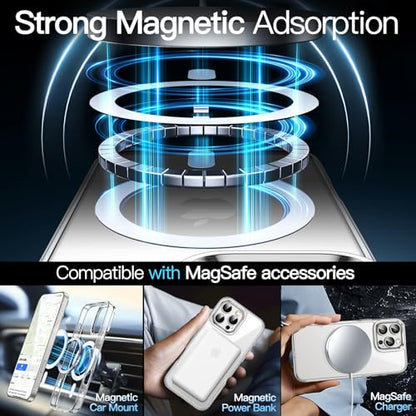 JETech Magnetic Case for iPhone 16 Pro Max 6.9-Inch Compatible with MagSafe, Shockproof Phone Bumper Cover, Anti-Scratch Clear Back (Clear) - color: Clear, size: iPhone 16 Pro Max