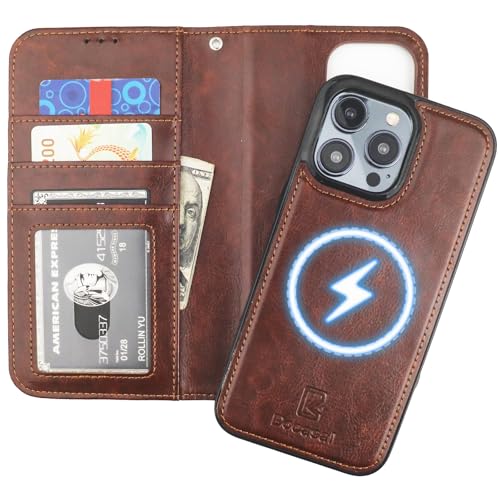 Bocasal for MagSafe Wallet Case Card Holder for iPhone 15 Pro Max Brown - color: Brown for MagSafe