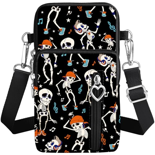 BIAOTIE Lightweight Small Crossbody bags Cell Phone Purses Travel Pouch Shoulder Bag for Women - color: Black-skeleton