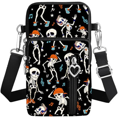 BIAOTIE Lightweight Small Crossbody bags Cell Phone Purses Travel Pouch Shoulder Bag for Women - color: Black-skeleton
