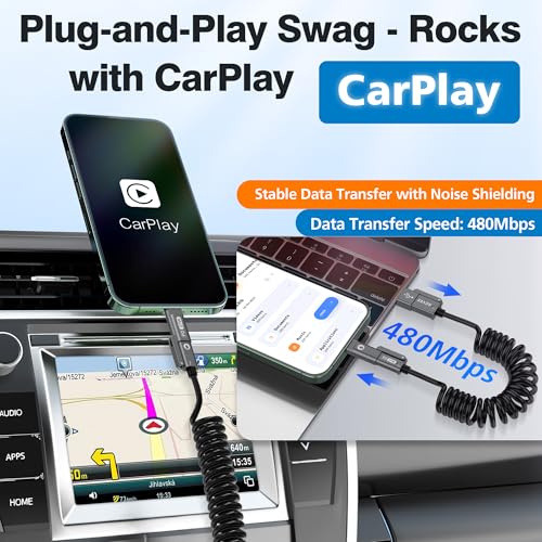 AGVEE 1.5ft 4-in-1 Coiled Multi Charging Charger Data Transfer Cable - color: Black, size: 1.5ft